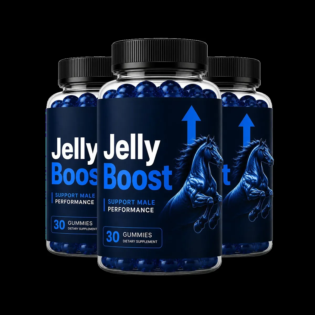 Three bottles of Jelly Boost male vitality gummies